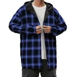 Discount OUKU Men's Button Up Shirt Shirt Jacket Overshirt Daily Wear Black Red Blue Long Sleeve Clothing Apparel