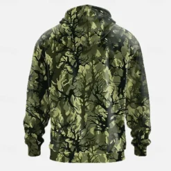 Clearance OUKU Men's Camo / Camouflage Hoodies Sweatshirt Ethnic Long Sleeve Crew Neck Holiday Hunting Purple Brown Drawstring Fall Winter Designer