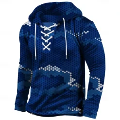 Online OUKU Men's Camo Camouflage Hoodie Sweatshirt Classic Military Hooded Hunting Blue Green Drawstring Fall Winter Designer