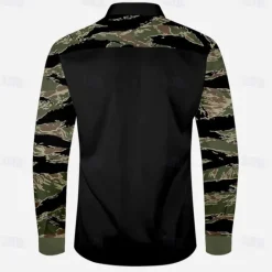 Online OUKU Men's Camo Camouflage Western Shirt Cowboy Shirt Long Sleeve Western Casual Outdoor Spring Fall Turndown 2 Pockets Black Brown Green Khaki