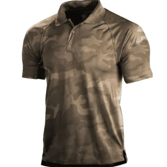 Best OUKU Men's Camouflage Camo / Camouflage Polo Shirt Golf Shirt Short Sleeve Shirt Turndown Outdoor Casual 3D Print Army Green Navy Blue Green Khaki Gray Print Button-Down Clothing Apparel Fashion Casual