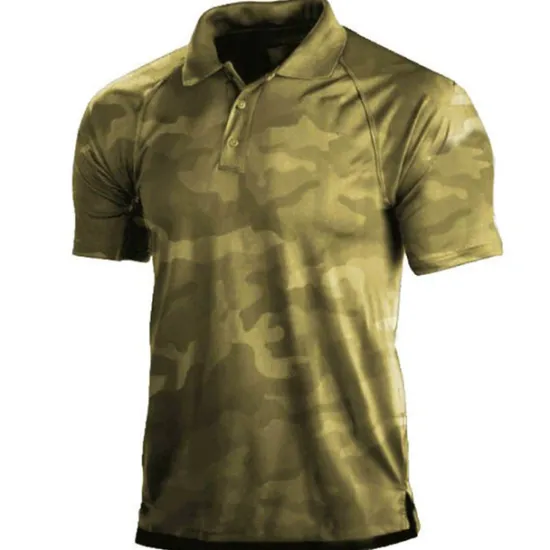 Best OUKU Men's Camouflage Camo / Camouflage Polo Shirt Golf Shirt Short Sleeve Shirt Turndown Outdoor Casual 3D Print Army Green Navy Blue Green Khaki Gray Print Button-Down Clothing Apparel Fashion Casual