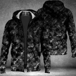 Outlet OUKU Men's Camouflage Graphic Prints Hoodie Hoodies Sweatshirt Streetwear Designer Long Sleeve Hooded Sports & Outdoor Daily Sports Red Blue Zipper Print Spring & Fall Designer