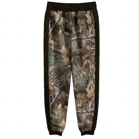 OUKU Men's Camouflage Hunting Fleece Sweatpants Drawstring Elastic Waist Casual Vintage Retro Outdoor Streetwear with Pockets Warm Fleece Lined Winter 3D Print Blue Green khaki