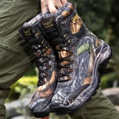 Hot OUKU Men's Camouflage Outdoor Hiking Boots – Waterproof, Durable, and Lightweight with Non-Slip Sole for Hunting and Trekking