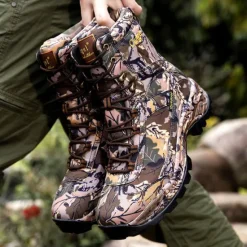 Hot OUKU Men's Camouflage Outdoor Hiking Boots – Waterproof, Durable, and Lightweight with Non-Slip Sole for Hunting and Trekking