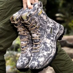 Hot OUKU Men's Camouflage Outdoor Hiking Boots – Waterproof, Durable, and Lightweight with Non-Slip Sole for Hunting and Trekking