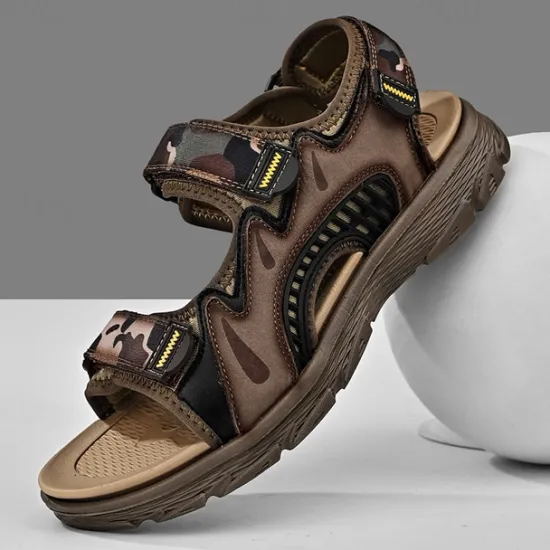 New OUKU Men's Camouflage Sport Sandals with Adjustable Velcro Straps, Breathable Design and Durable Sole for Hiking, Outdoor Activities and Summer Wear