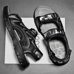 New OUKU Men's Camouflage Sport Sandals with Adjustable Velcro Straps, Breathable Design and Durable Sole for Hiking, Outdoor Activities and Summer Wear