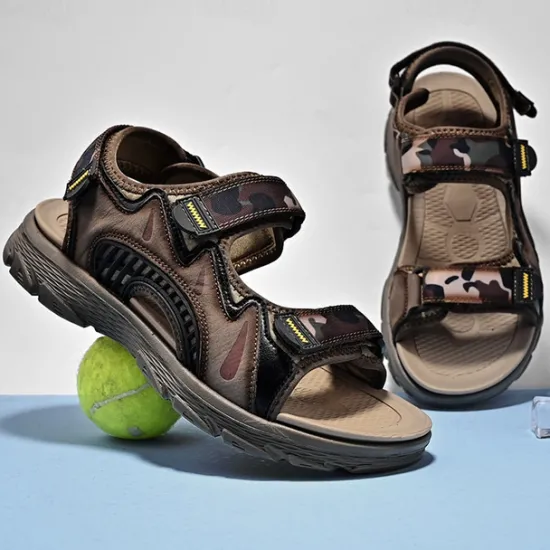 New OUKU Men's Camouflage Sport Sandals with Adjustable Velcro Straps, Breathable Design and Durable Sole for Hiking, Outdoor Activities and Summer Wear