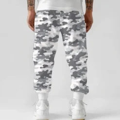 Clearance OUKU Men's Camouflage Sweatpants Joggers Trousers Mid Waist Drawstring Elastic Waist Active Vintage Casual Outdoor Street Dailywear Pocket Spring Fall 3D Print Gray