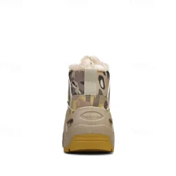 Best OUKU Men's Camouflage Winter Hiking Boots with Fur Lining – Waterproof Insulated Outdoor Snow Boots Khaki