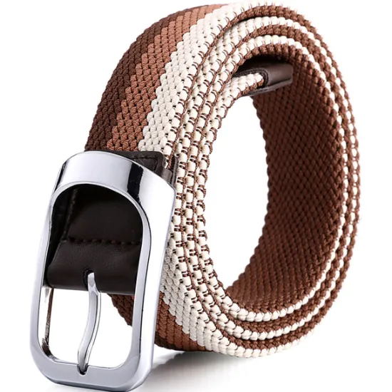 Sale OUKU Men's Canvas Belt Braided Belts Black White Polyester Alloy Stripe Daily Wear Going out Weekend