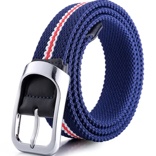 Sale OUKU Men's Canvas Belt Braided Belts Black White Polyester Alloy Stripe Daily Wear Going out Weekend