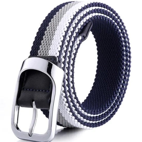 Sale OUKU Men's Canvas Belt Braided Belts Black White Polyester Alloy Stripe Daily Wear Going out Weekend