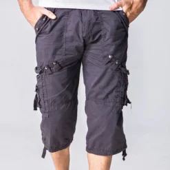 Sale OUKU Men's Capri Cargo Shorts Cargo Shorts Capri Pants Shorts Summer Shorts Multi Pocket Flap Pocket Plain Comfort Wearable Knee Length Outdoor Sport Daily Fashion Casual Army Green Red