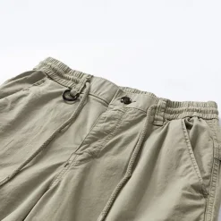 Hot OUKU Men's Capri Cargo Shorts Capri Pants Drawstring Elastic Waist Multi Pocket Plain Comfort Wearable Calf-Length Outdoor Sport Daily Fashion Casual Black Khaki