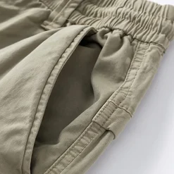 Hot OUKU Men's Capri Cargo Shorts Capri Pants Drawstring Elastic Waist Multi Pocket Plain Comfort Wearable Calf-Length Outdoor Sport Daily Fashion Casual Black Khaki