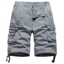 Discount OUKU Men's Capri Cargo Shorts Cargo Shorts Shorts Hiking Shorts Buttons Multi Pocket Plain Comfort Soft Knee Length Outdoor Casual Daily Fashion Streetwear Black Red Micro-elastic