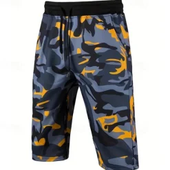 Clearance OUKU Men's Capri Pants Camo Shorts Summer Shorts Pocket Drawstring Elastic Waist Graphic Camouflage Camo / Camouflage Comfort Breathable Calf-Length Outdoor Vacation Sport Casual Yellow Sky Blue