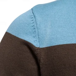 Outlet OUKU Men's Cardigan Sweater Cardigan Ribbed Knit Regular Tops Zipper Color Block Standing Collar Knitwear Neutral Outdoor Clothing Apparel Spring & Fall Black Blue S M L