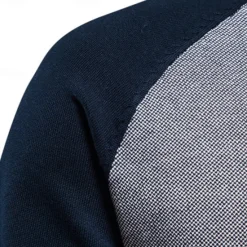 Online OUKU Men's Cardigan Sweater Cardigan Ribbed Knit Regular Tops Zipper Color Block Standing Collar Knitwear Neutral Outdoor Clothing Apparel Spring & Fall Black Navy Blue S M L