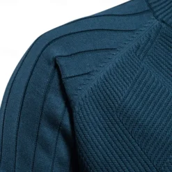 Hot OUKU Men's Cardigan Sweater Ribbed Cable Knit Zipper Jacquard Solid Color Turndown Knitwear Neutral Outdoor Causal Clothing Apparel T-shirt Sleeve Winter Spring & Fall Black Navy Blue S M L
