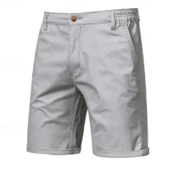 New OUKU Men's Cargo Pants Buttons Pocket Solid Color Breathable Outdoor Short Outdoor Party Business Simple Classic Style Black White Micro-elastic