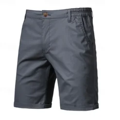 New OUKU Men's Cargo Pants Buttons Pocket Solid Color Breathable Outdoor Short Outdoor Party Business Simple Classic Style Black White Micro-elastic