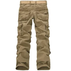 Clearance OUKU Men's Cargo Pants Cargo Trousers Combat Trousers Trousers Multi Pocket Plain Full Length Casual Black khaki Micro-elastic