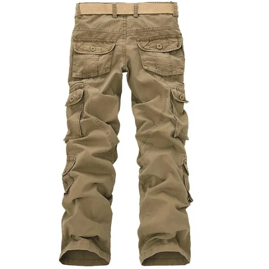 Clearance OUKU Men's Cargo Pants Cargo Trousers Combat Trousers Trousers Multi Pocket Plain Full Length Casual Black khaki Micro-elastic