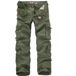 Clearance OUKU Men's Cargo Pants Cargo Trousers Combat Trousers Trousers Multi Pocket Plain Full Length Casual Black khaki Micro-elastic