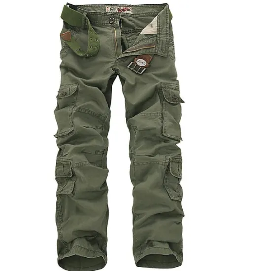 Clearance OUKU Men's Cargo Pants Cargo Trousers Combat Trousers Trousers Multi Pocket Plain Full Length Casual Black khaki Micro-elastic