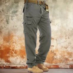 Hot OUKU Men's Cargo Pants Cargo Trousers Work Pants Pocket Plain Comfort Breathable Outdoor Daily Going out Fashion Casual Army Yellow Black