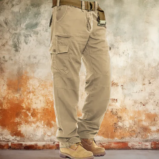 Hot OUKU Men's Cargo Pants Cargo Trousers Work Pants Pocket Plain Comfort Breathable Outdoor Daily Going out Fashion Casual Army Yellow Black