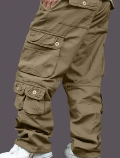 New OUKU Men's Cargo Pants Cargo Trousers Combat Trousers Work Pants Pocket Plain Comfort Breathable Outdoor Daily Going out Casual Big and Tall Black Army Green