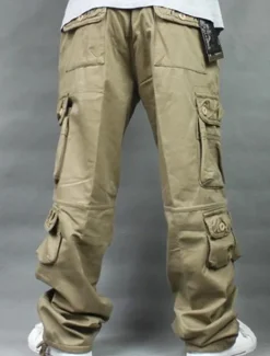 New OUKU Men's Cargo Pants Cargo Trousers Combat Trousers Work Pants Pocket Plain Comfort Breathable Outdoor Daily Going out Casual Big and Tall Black Army Green