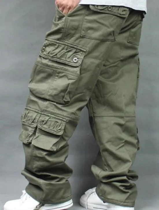 New OUKU Men's Cargo Pants Cargo Trousers Combat Trousers Work Pants Pocket Plain Comfort Breathable Outdoor Daily Going out Casual Big and Tall Black Army Green