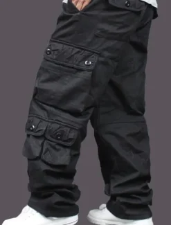 New OUKU Men's Cargo Pants Cargo Trousers Combat Trousers Work Pants Pocket Plain Comfort Breathable Outdoor Daily Going out Casual Big and Tall Black Army Green