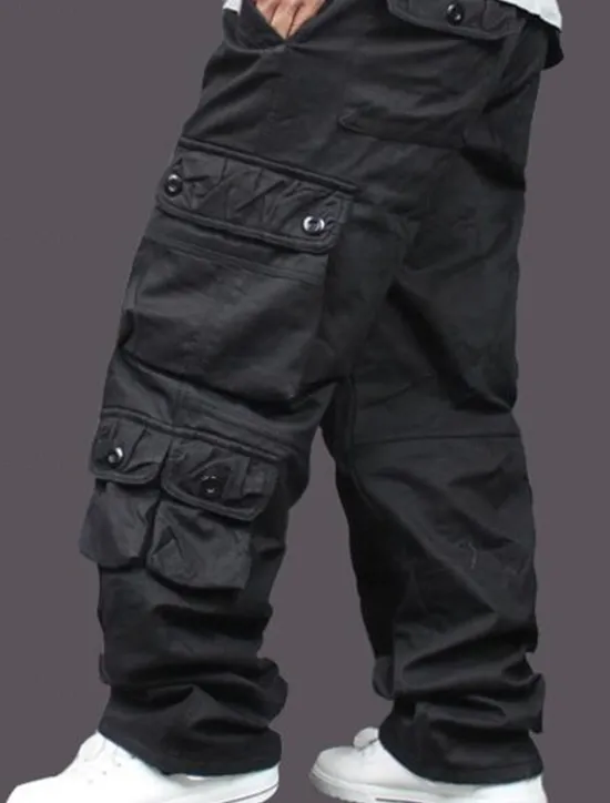 New OUKU Men's Cargo Pants Cargo Trousers Combat Trousers Work Pants Pocket Plain Comfort Breathable Outdoor Daily Going out Casual Big and Tall Black Army Green