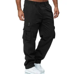 OUKU Men's Cargo Pants Cargo Trousers Combat Trousers Zipper Pocket Solid Color Breathable Quick Dry Daily Streetwear Classic Formal Denim Blue Deep card