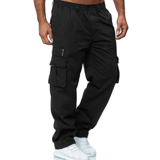 OUKU Men's Cargo Pants Cargo Trousers Combat Trousers Zipper Pocket Solid Color Breathable Quick Dry Daily Streetwear Classic Formal Denim Blue Deep card