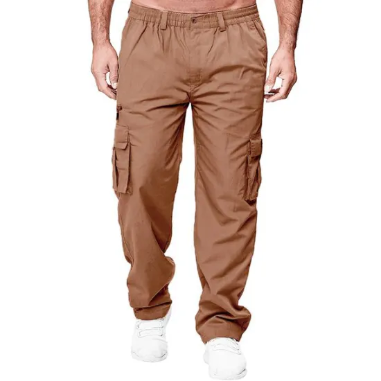 OUKU Men's Cargo Pants Cargo Trousers Combat Trousers Zipper Pocket Solid Color Breathable Quick Dry Daily Streetwear Classic Formal Denim Blue Deep card