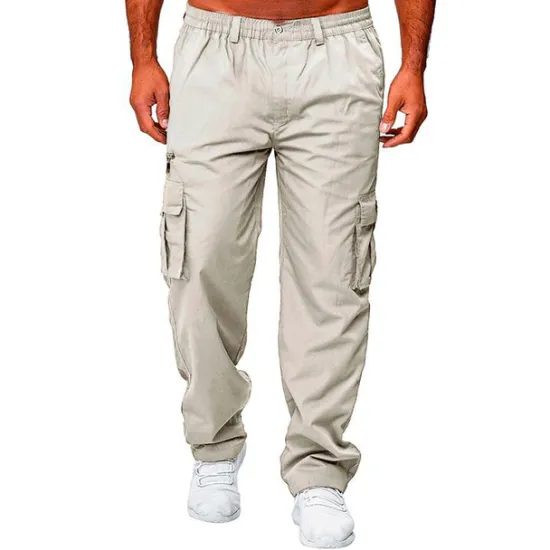 OUKU Men's Cargo Pants Cargo Trousers Combat Trousers Zipper Pocket Solid Color Breathable Quick Dry Daily Streetwear Classic Formal Denim Blue Deep card