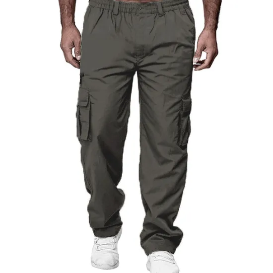 OUKU Men's Cargo Pants Cargo Trousers Combat Trousers Zipper Pocket Solid Color Breathable Quick Dry Daily Streetwear Classic Formal Denim Blue Deep card