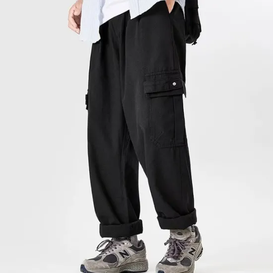 Hot OUKU Men's Cargo Pants Cargo Trousers Techwear Pocket Drawstring Elastic Waist Plain Comfort Breathable Outdoor Daily Going out Fashion Casual Black Brown