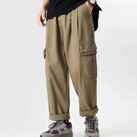 Hot OUKU Men's Cargo Pants Cargo Trousers Techwear Pocket Drawstring Elastic Waist Plain Comfort Breathable Outdoor Daily Going out Fashion Casual Black Brown