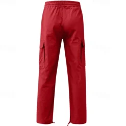 OUKU Men's Cargo Pants Cargo Trousers Drawstring Elastic Waist Multi Pocket Plain Wearable Outdoor Daily Camping & Hiking Fashion Classic Lake blue Black