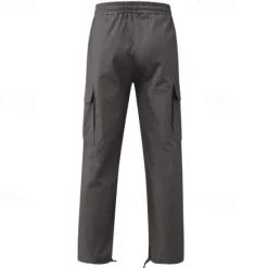 OUKU Men's Cargo Pants Cargo Trousers Drawstring Elastic Waist Multi Pocket Plain Wearable Outdoor Daily Camping & Hiking Fashion Classic Lake blue Black