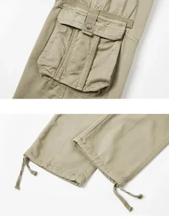 New OUKU Men's Cargo Pants Cargo Trousers Work Pants Multi Pocket Graphic Letter Outdoor Full Length Outdoor Sports Outdoor Casual Sports Fashion Yellow Army Green Micro-elastic